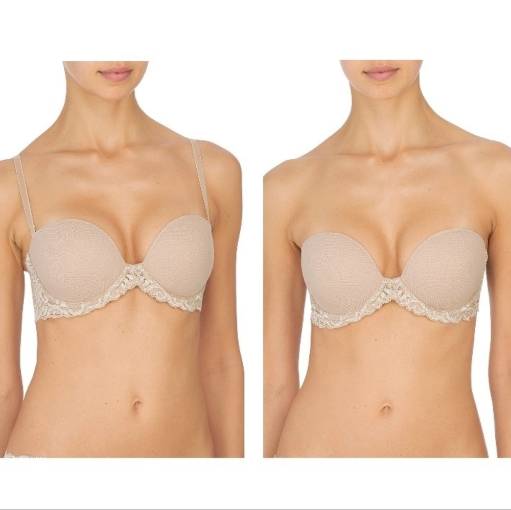 Natori Feathers Convertible Strapless Bra in Cafe Size 34D